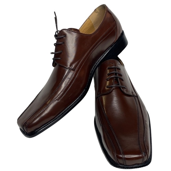 Antonio Mazzeti Square Cap Toe Oxfords (Size:13, Color:Brown/Black) - Picture 2 of 6
